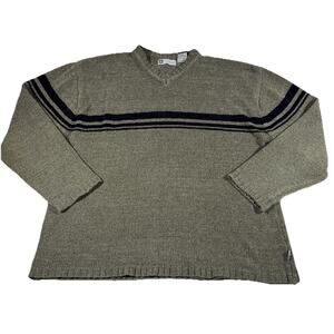 Vintage Y2K XG Xtreme Gear Sweater Long Sleeve Size Large Striped Skater Grunge